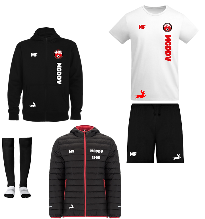 Set di rappresentanza: capi del kit con logo MGDDV